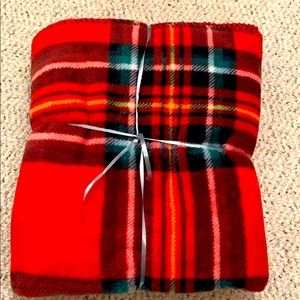 PINK Fleece Throw Blanket 60” x 50” Plaid